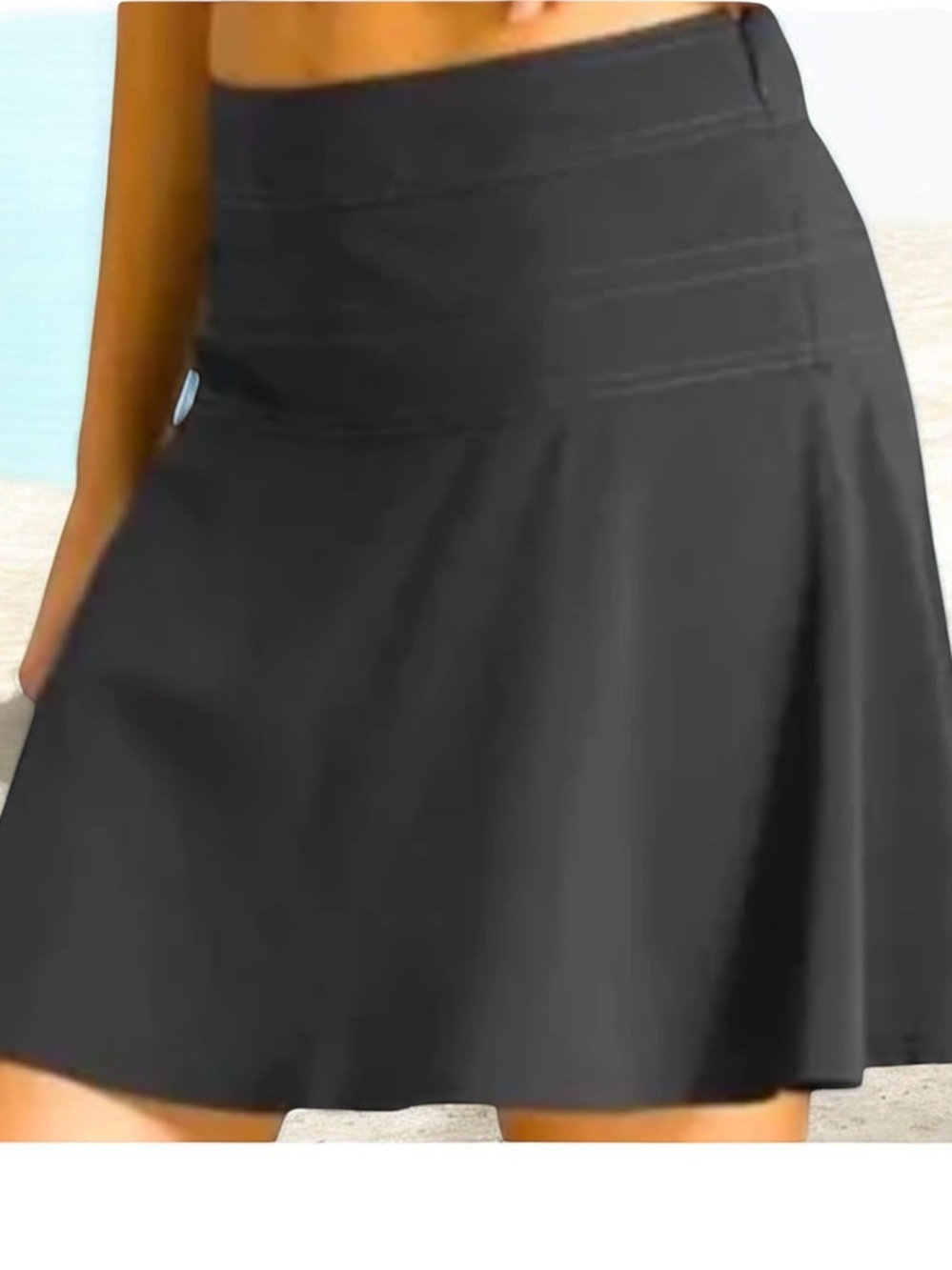 Athleta Black Mini Skirt with Flared Silhouette